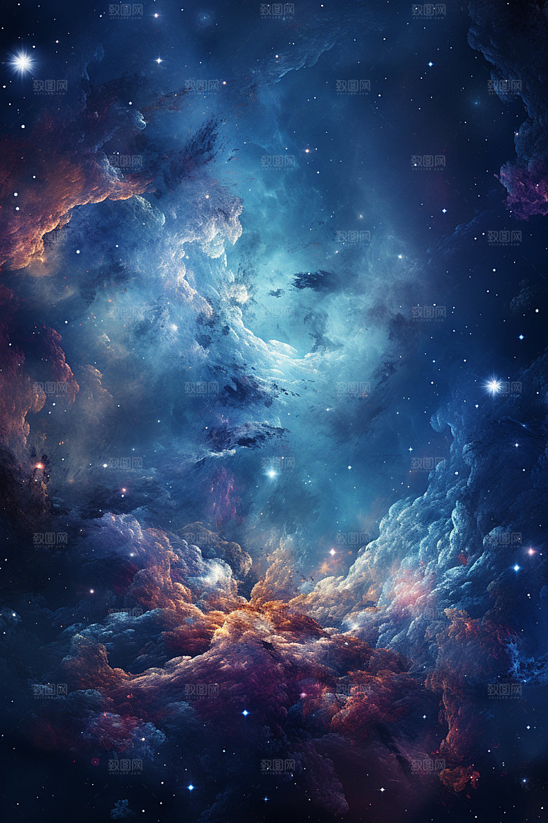 宇宙星空星云灿烂素材