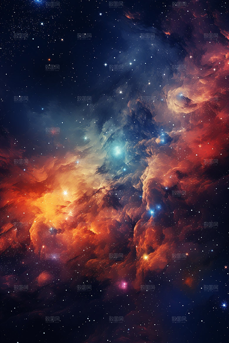 宇宙星空星云灿烂素材