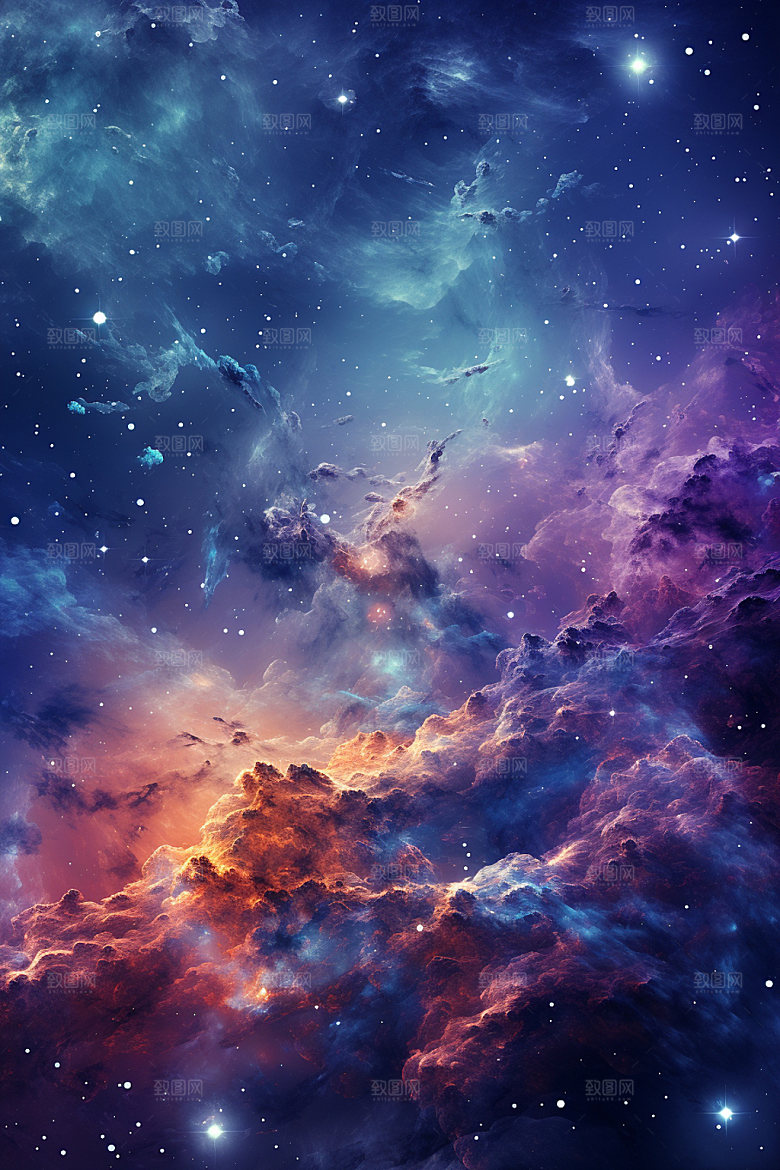 宇宙星空灿烂唯美素材