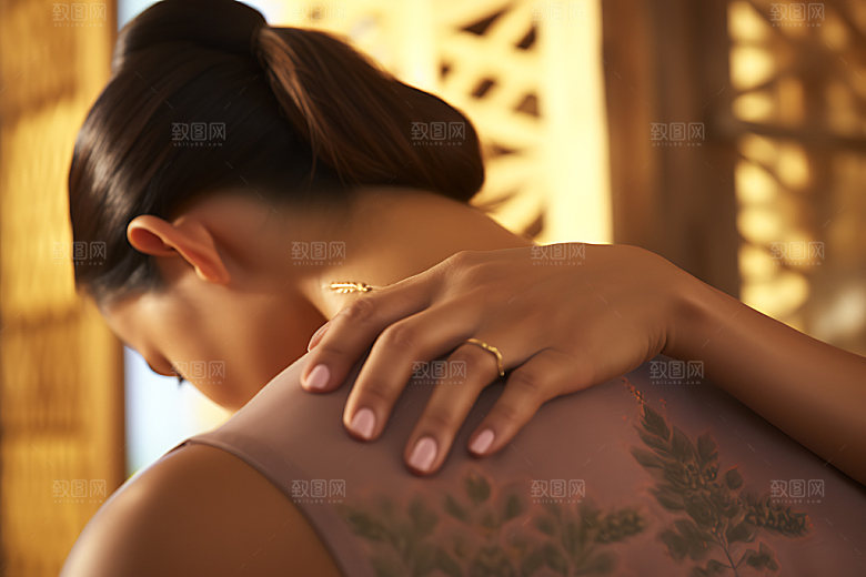 中医推拿放松正骨摄影图