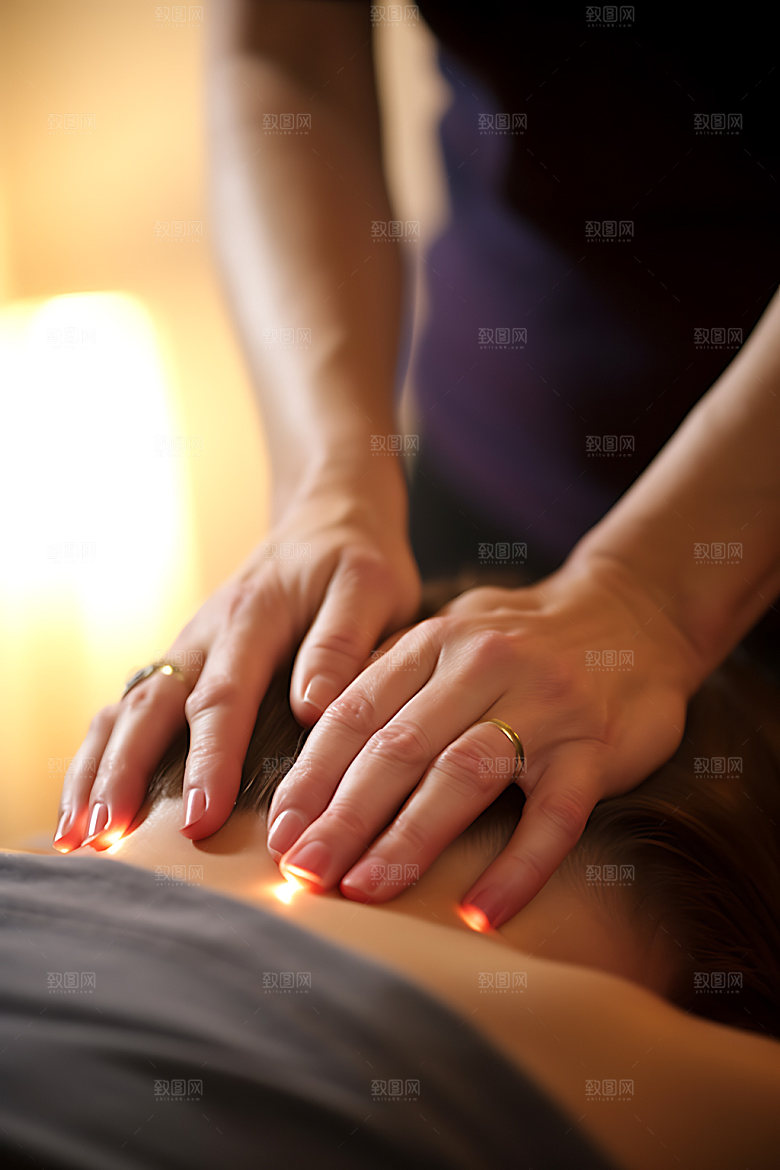 中医推拿按摩拉伸摄影图