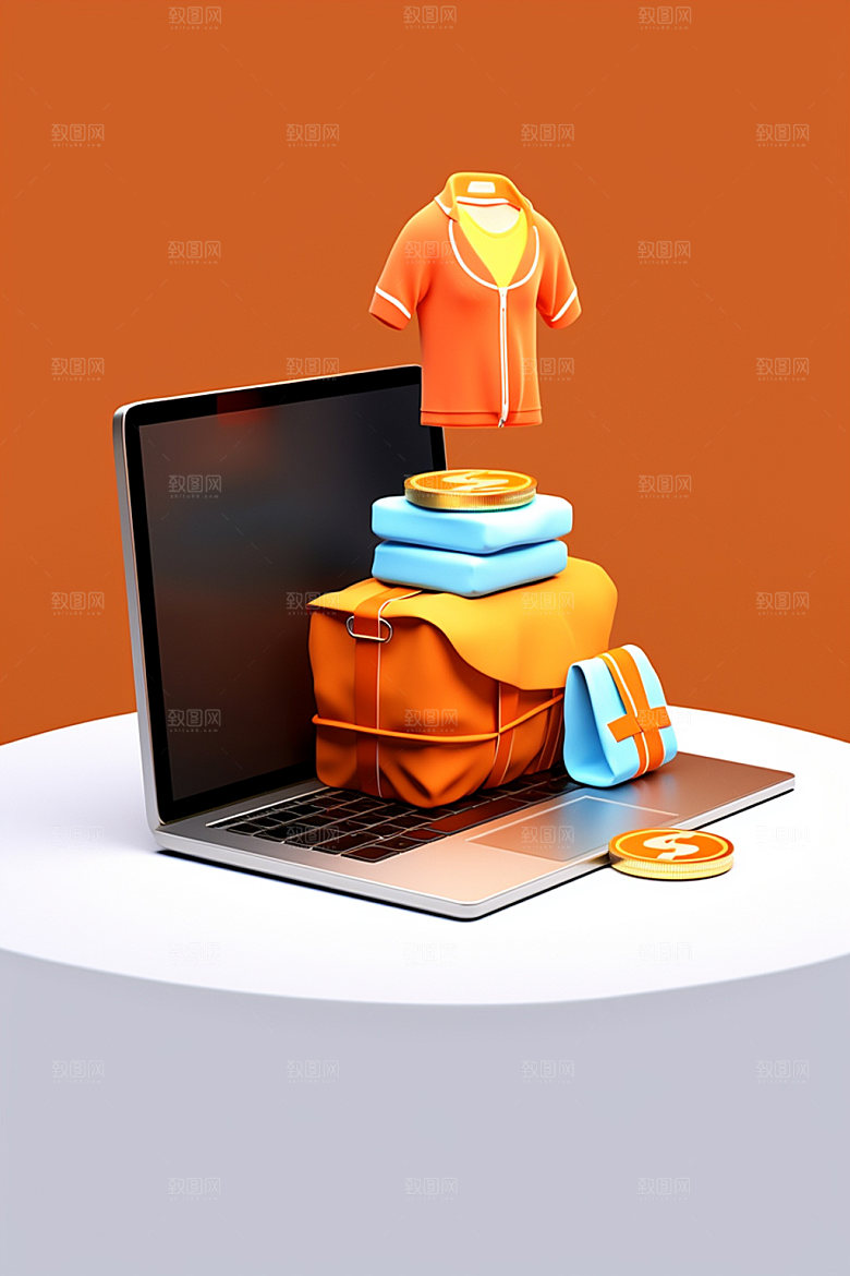 电商促销网购C4D矢量模型