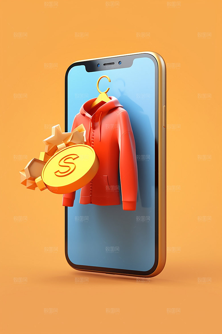 电商促销C4D网购矢量模型
