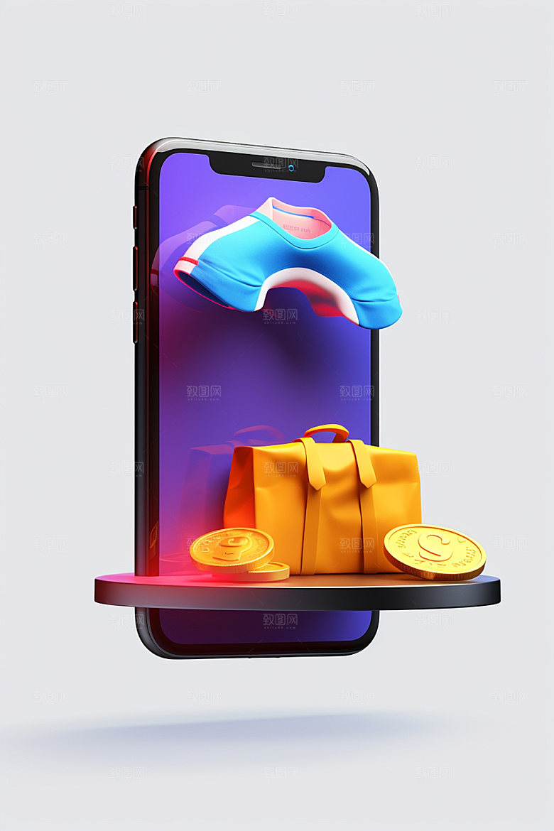 电商促销C4D网购矢量模型