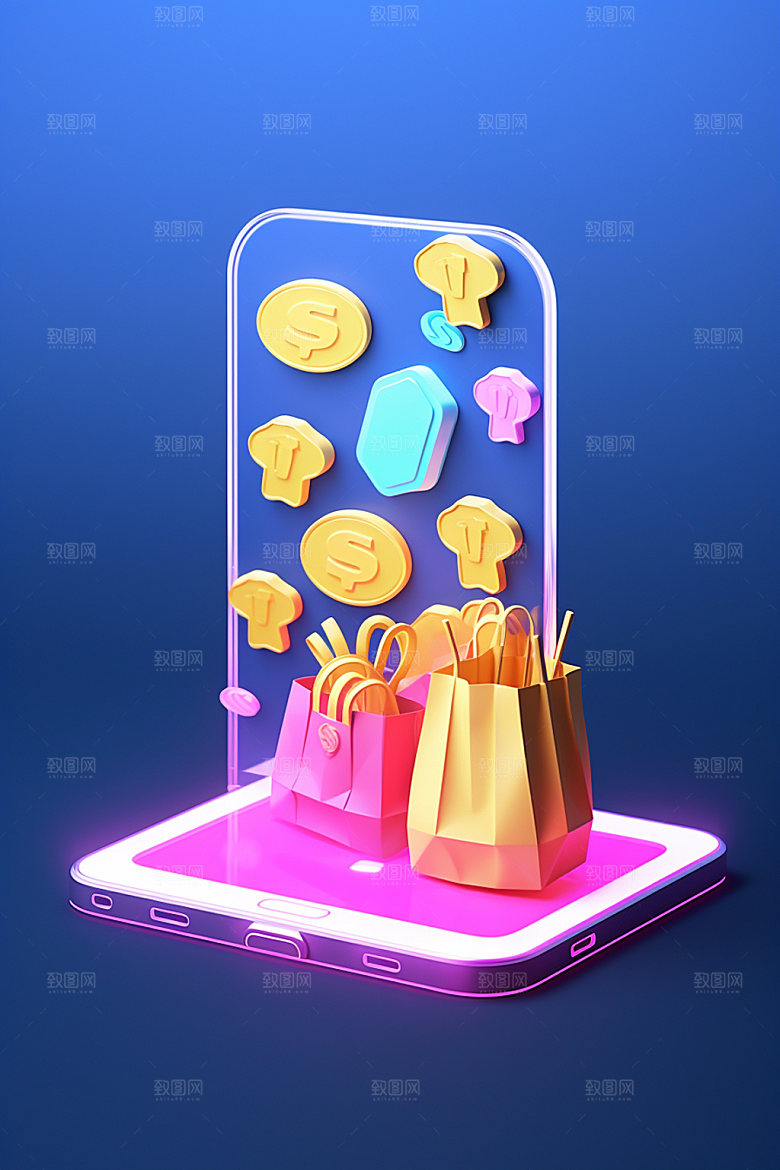 电商促销C4D网购矢量模型