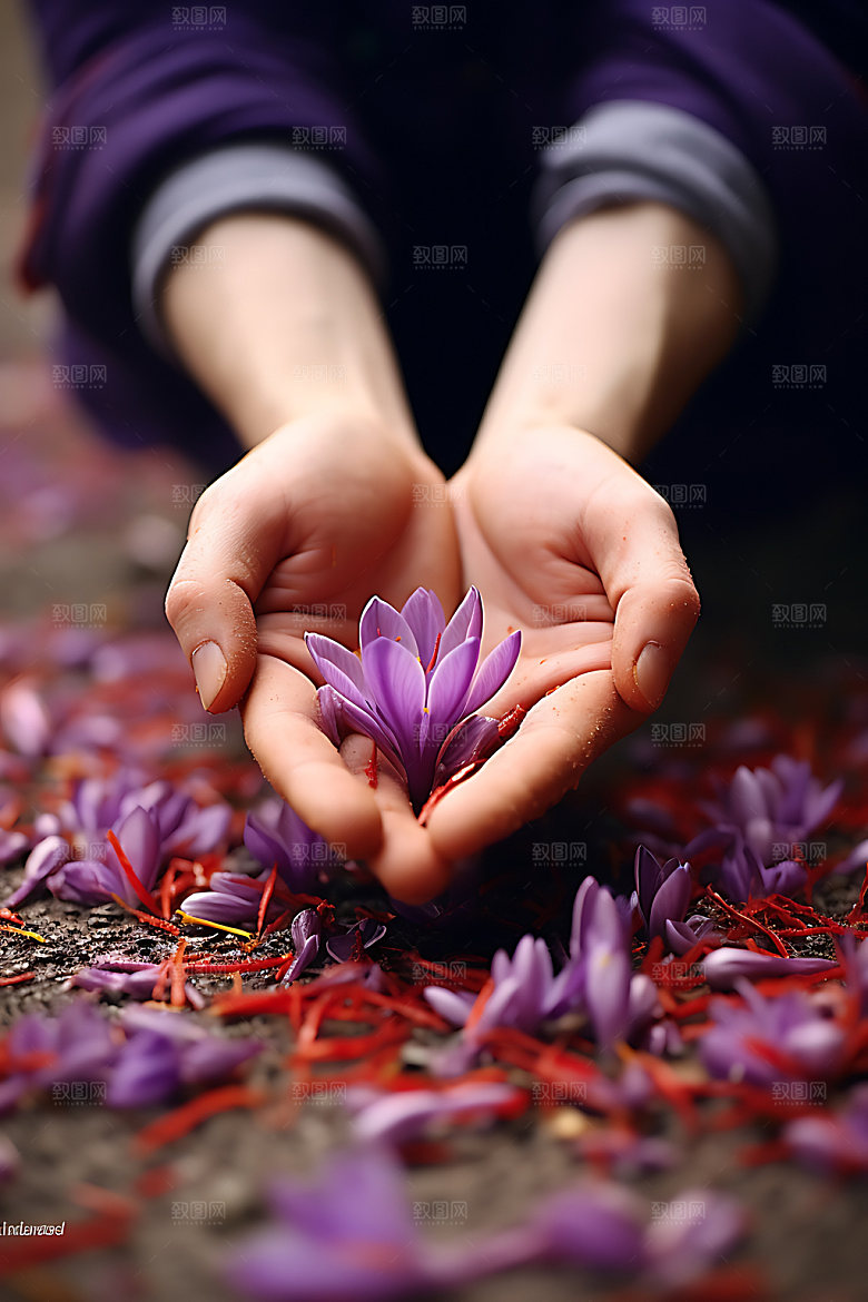 藏红花自然养生摄影图
