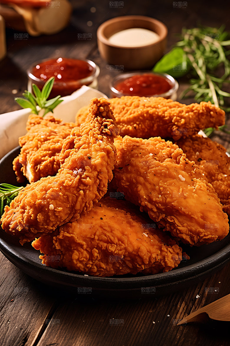炸鸡油炸食品高清摄影图
