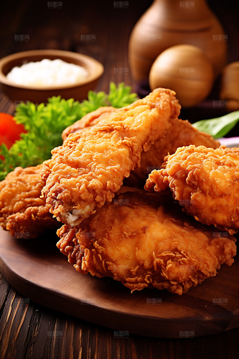 炸鸡油炸食品快餐摄影图