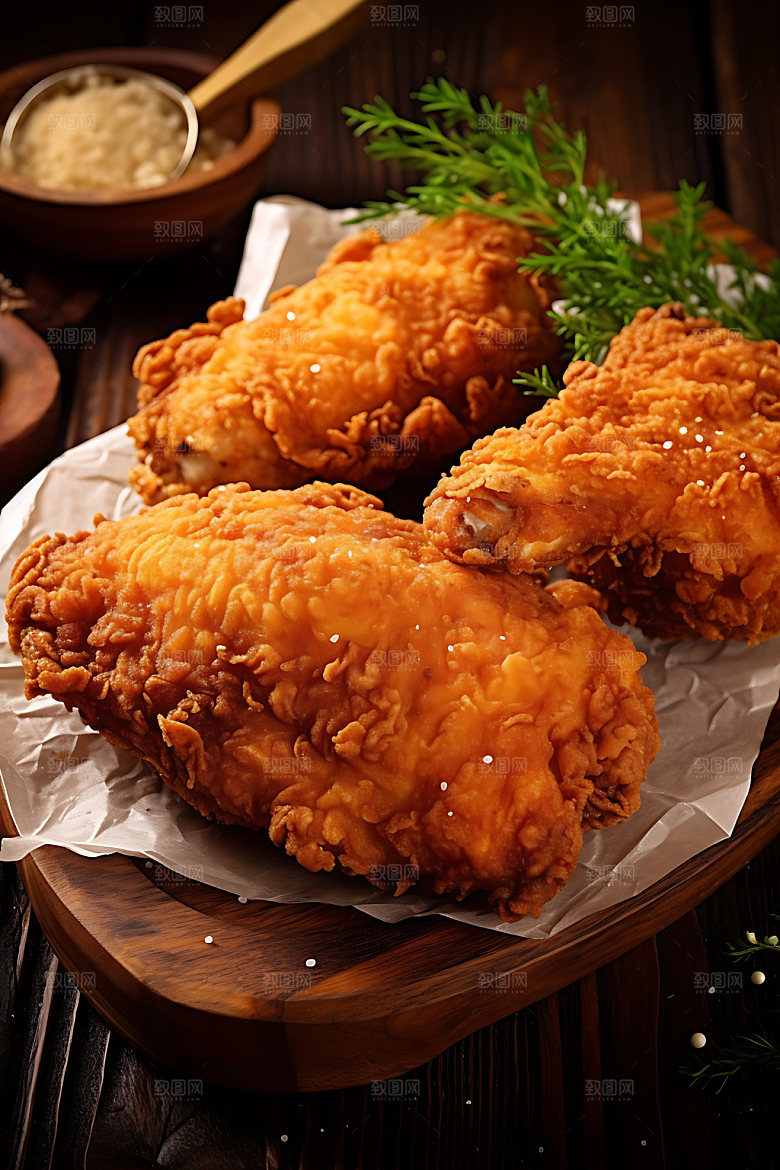 炸鸡快餐美食摄影图