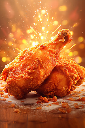 炸鸡高热量油炸食品摄影图