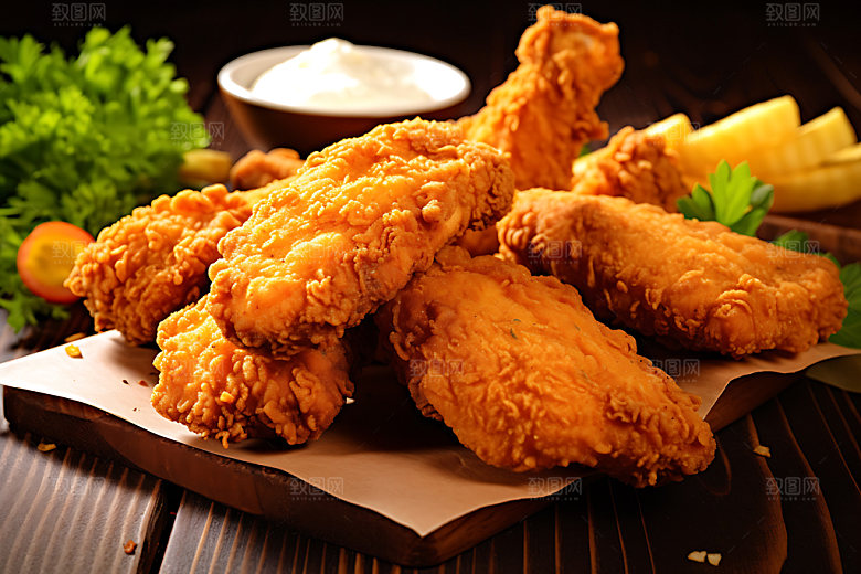 炸鸡美味美食摄影图
