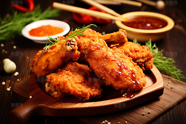 炸鸡美食高热量摄影图