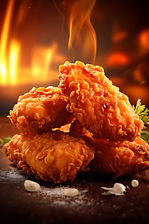 炸鸡快餐美食摄影图