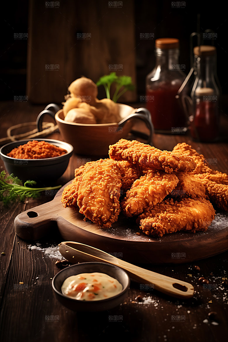 炸鸡美食高清摄影图