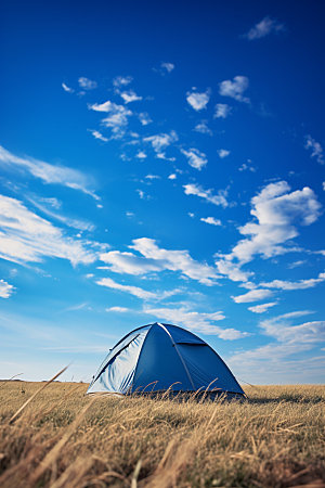 帐篷露营自然徒步摄影图