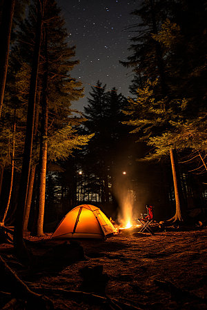 帐篷露营野外旅行摄影图