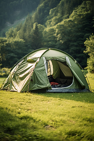 帐篷露营自然旅行摄影图