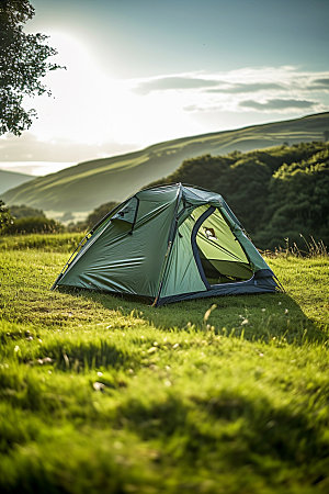 帐篷露营旅行户外摄影图