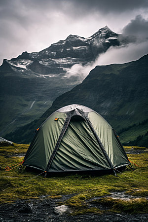 帐篷露营风光野外摄影图