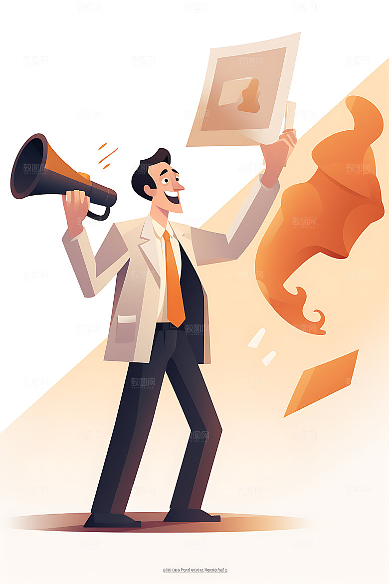企业招聘校园招聘招聘会扁平风插画