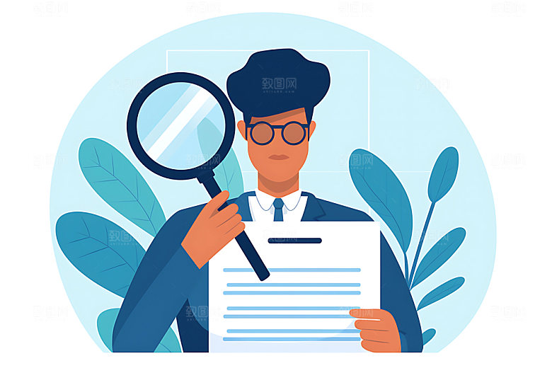 人才招聘社招简历扁平风插画