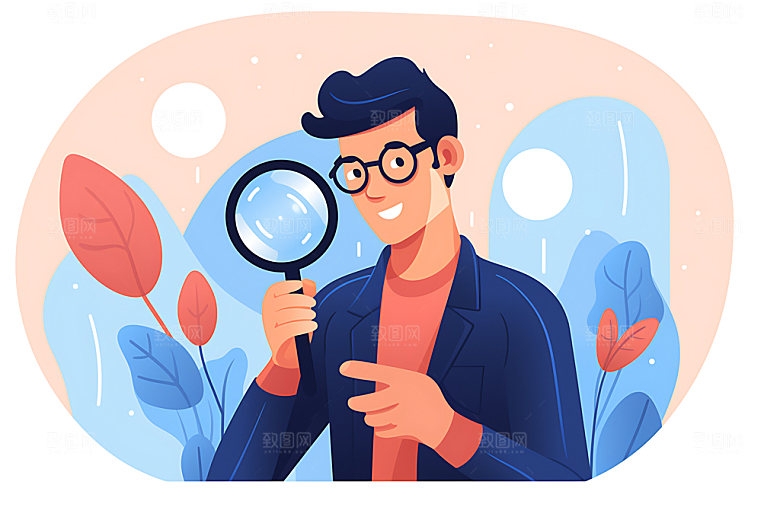 人才招聘社招简历扁平风插画