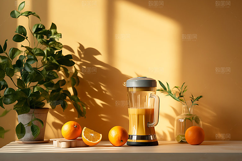 榨汁机饮品厨房用具效果图