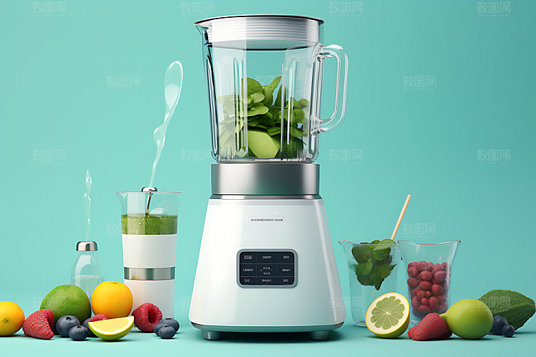 榨汁机模型饮品效果图