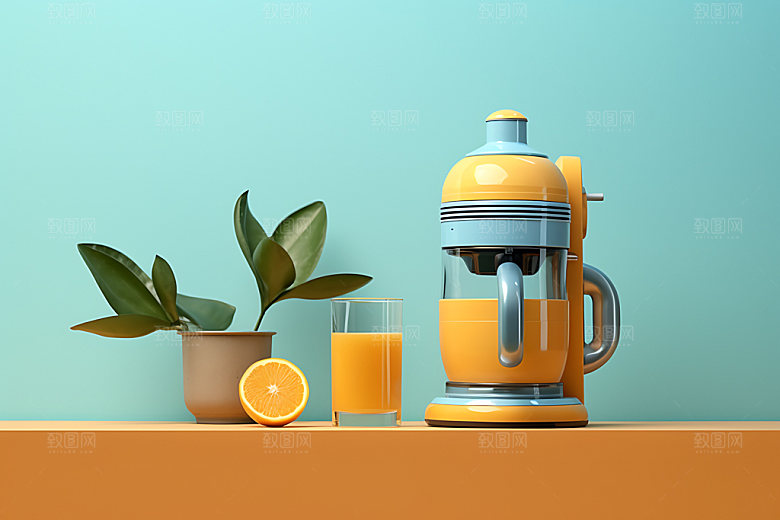 榨汁机产品厨房用具效果图
