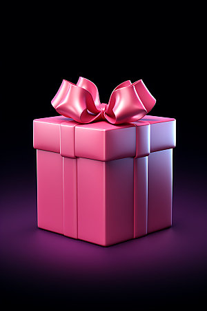 直播间刷礼物立体粉色图标