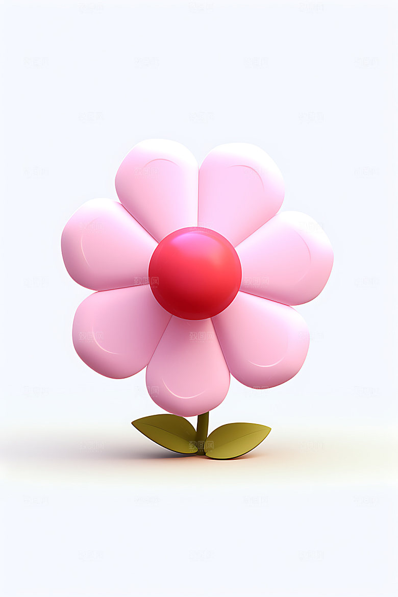 直播间刷礼物粉色3D图标