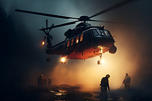 直升机救援高空救援高清摄影图