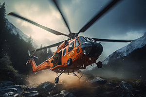 直升机救援高清公益摄影图