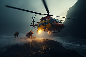 直升机救援高空救援高清摄影图