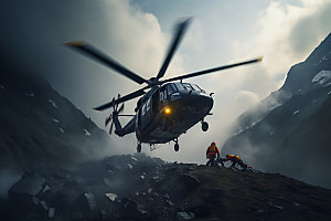 直升机救援公益高清摄影图