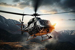 直升机救援搜救队高空救援摄影图