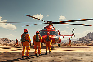 直升机救援专业搜救高空救援摄影图