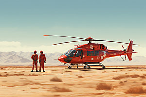 直升机救援公益高空救援摄影图