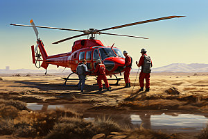 直升机救援医疗公益摄影图