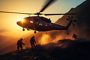 直升机救援高清公益摄影图