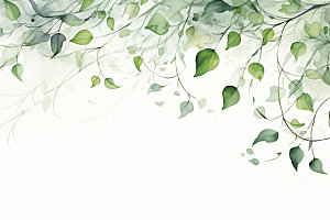 植物纹样树叶背景图