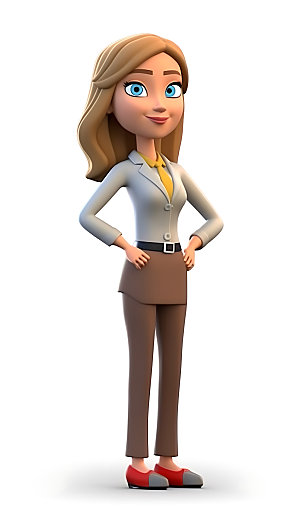 职业女性3D办公人物模型