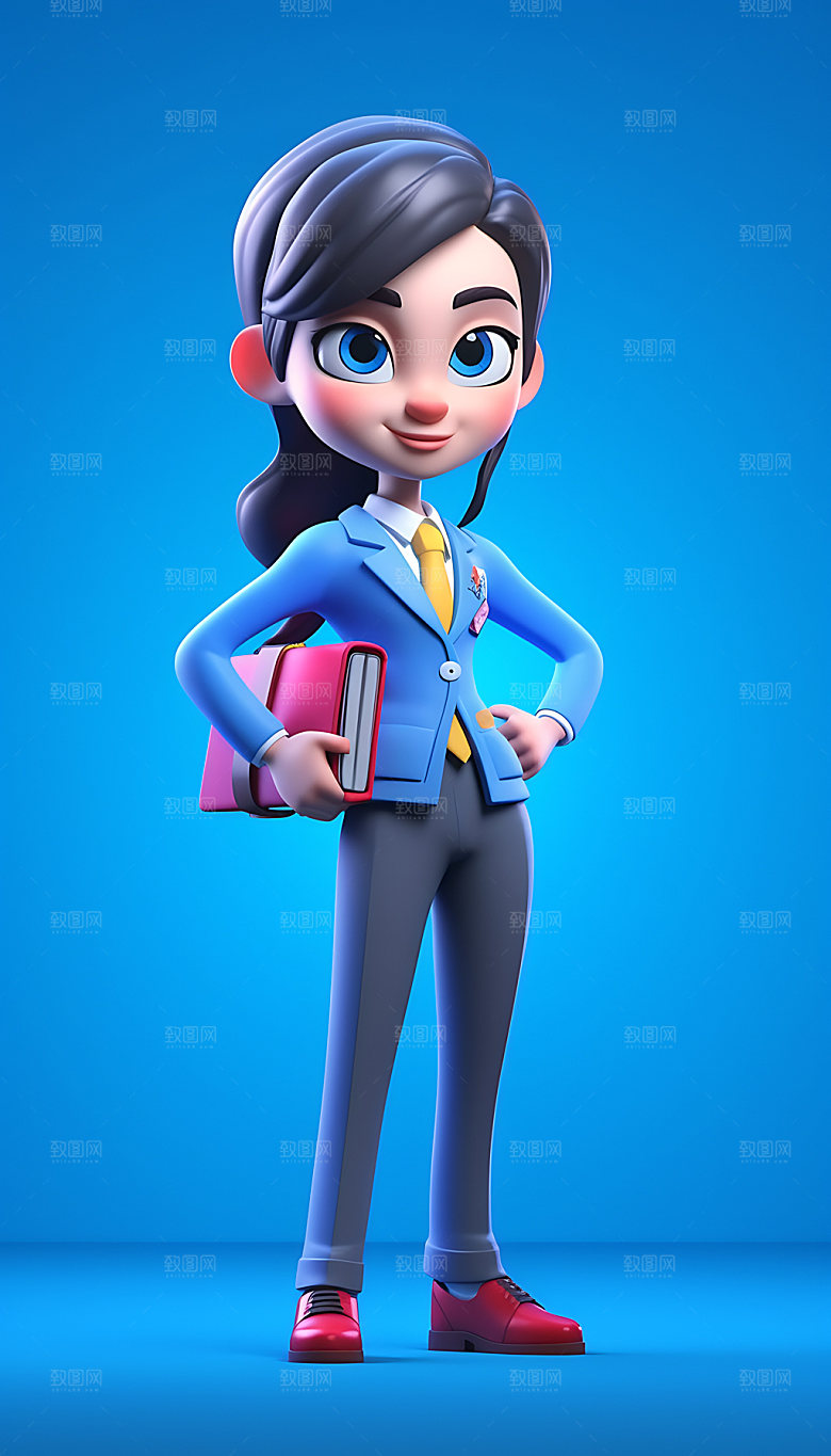 职业女性立体3D人物模型