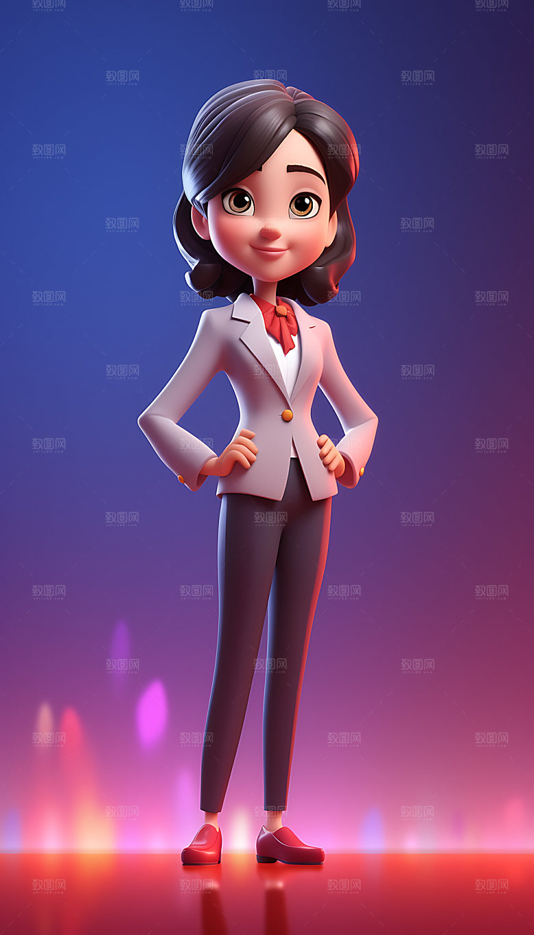 职业女性3D职场女性人物模型