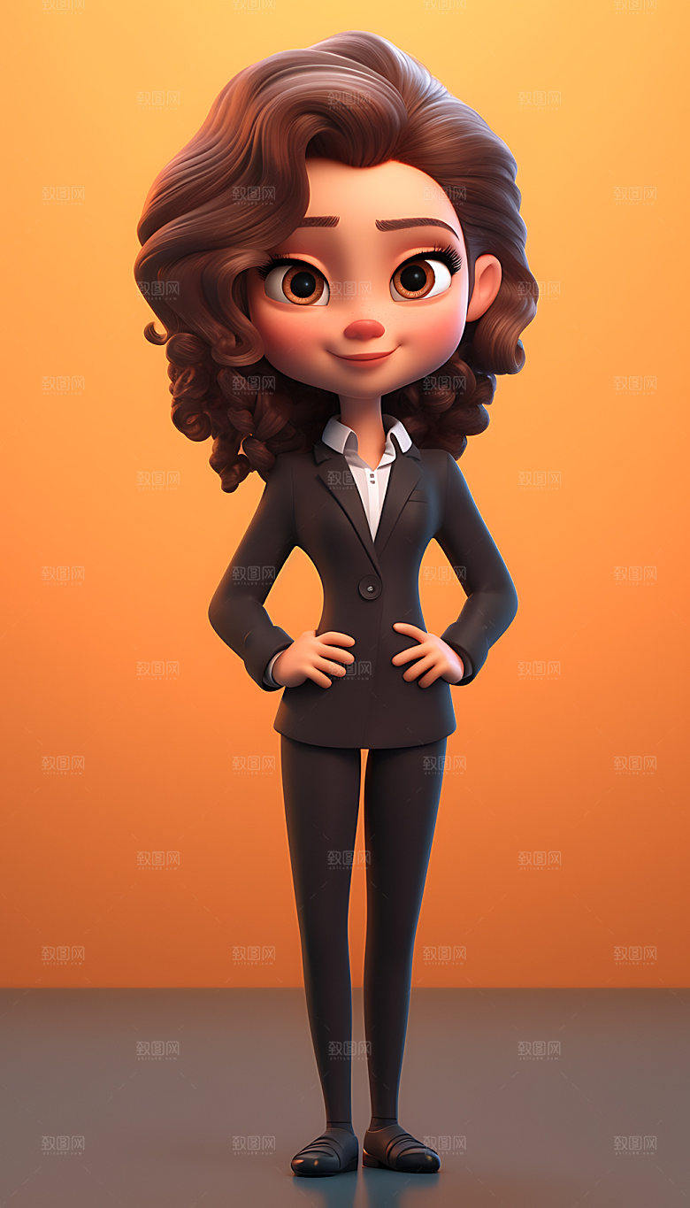 职业女性职场女性办公人物模型