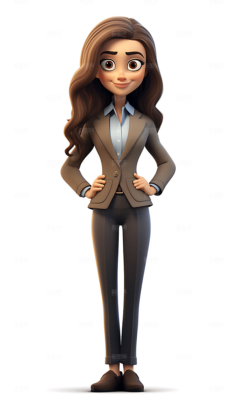 职业女性人像3D人物模型