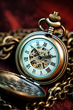 复古钟表时钟古董摄影图