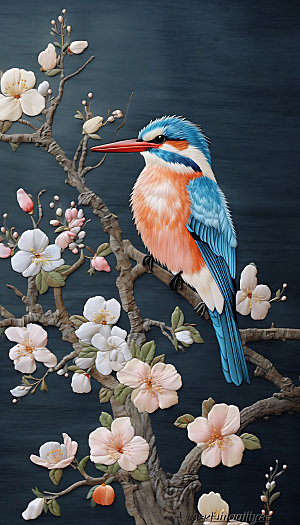 中国风花鸟立体自然装饰画