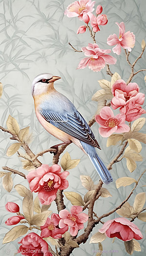 中国风花鸟艺术立体装饰画
