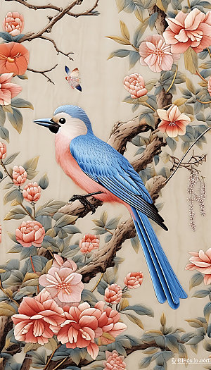 中国风花鸟花卉鸟类装饰画